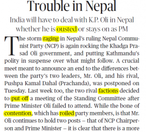 The Hindu Editorial Vocabulary- Trouble in Nepal | 30 July_3.1