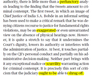 The Hindu Editorial Vocabulary- Lapsing into Contempt ; 18 August, 2020 | Latest Hindi Banking jobs_4.1