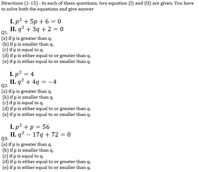 IBPS PO Prelims Quantitative Aptitude Mini Mock 2- Quadratic Inequalities_4.1