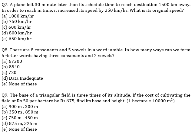 IBPS PO Prelims Quantitative Aptitude Mini Mock 4- Speed Time Distance, Mensuration, Probability and Permutation & Combination |_6.1