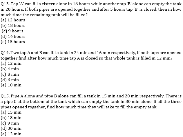 IBPS PO Prelims Quantitative Aptitude Mini Mock 25- Mixture & Allegation, Time & Work and Pipes & Cisterns |_7.1