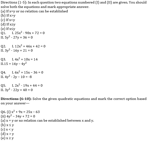 IBPS PO Prelims Quantitative Aptitude Mini Mock 35- Quadratic Inequalities |_3.1