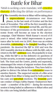 The Hindu Editorial Vocabulary of 28 September- Battle for Bihar_3.1