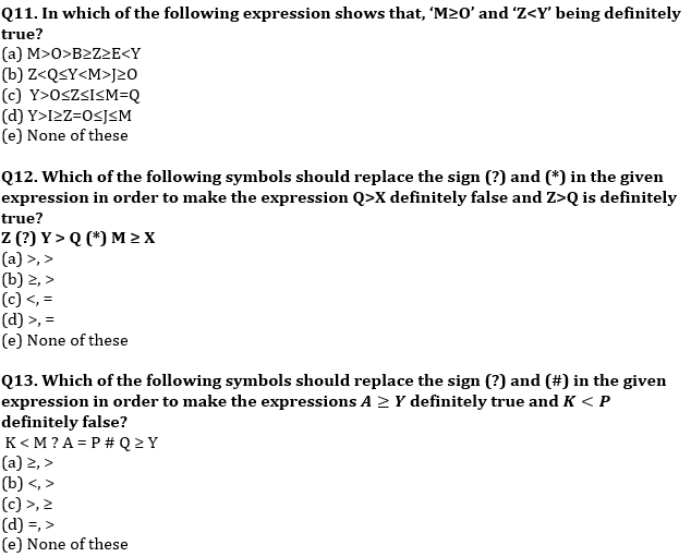 Reasoning Ability, Inequalities Quiz For SBI PO, Clerk Prelims 2021- 7th July |_7.1