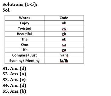 Reasoning Ability Quiz For ESIC- UDC, Steno, MTS Prelims 2022- 15th February_3.1