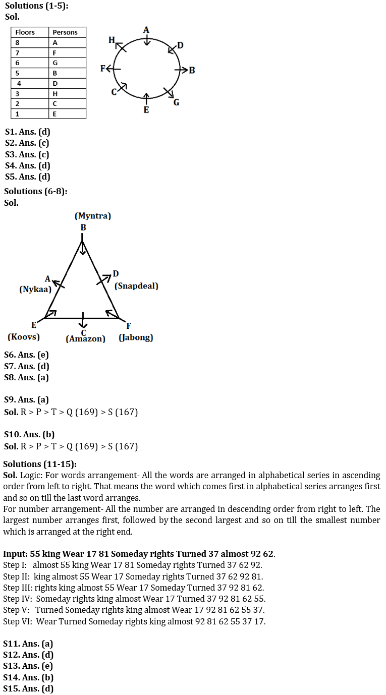 Reasoning Ability Quiz For SBI Clerk Mains 2022- 25th December |_3.1