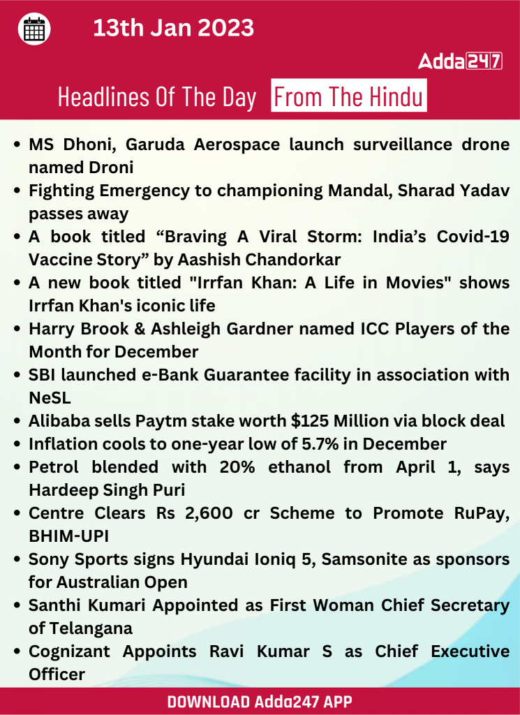 Daily Current Affairs 13th January 2023_20.1