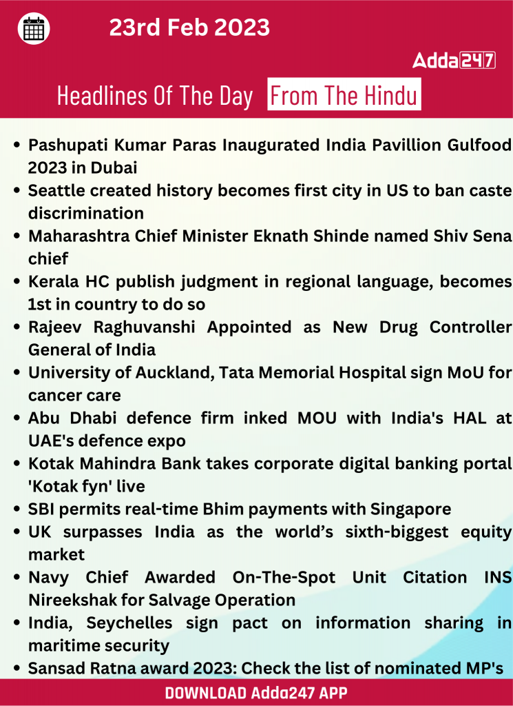 Daily Current Affairs 23rd February 2023_22.1