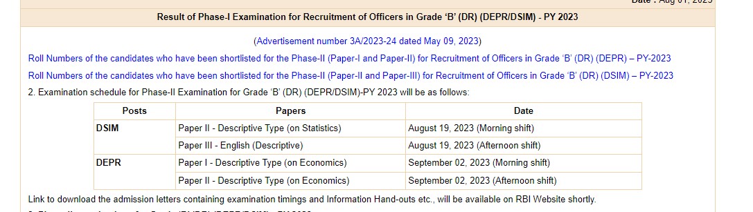 RBI Grade B Result 2023 Out, Phase 1 Result PDF Download Link_3.1