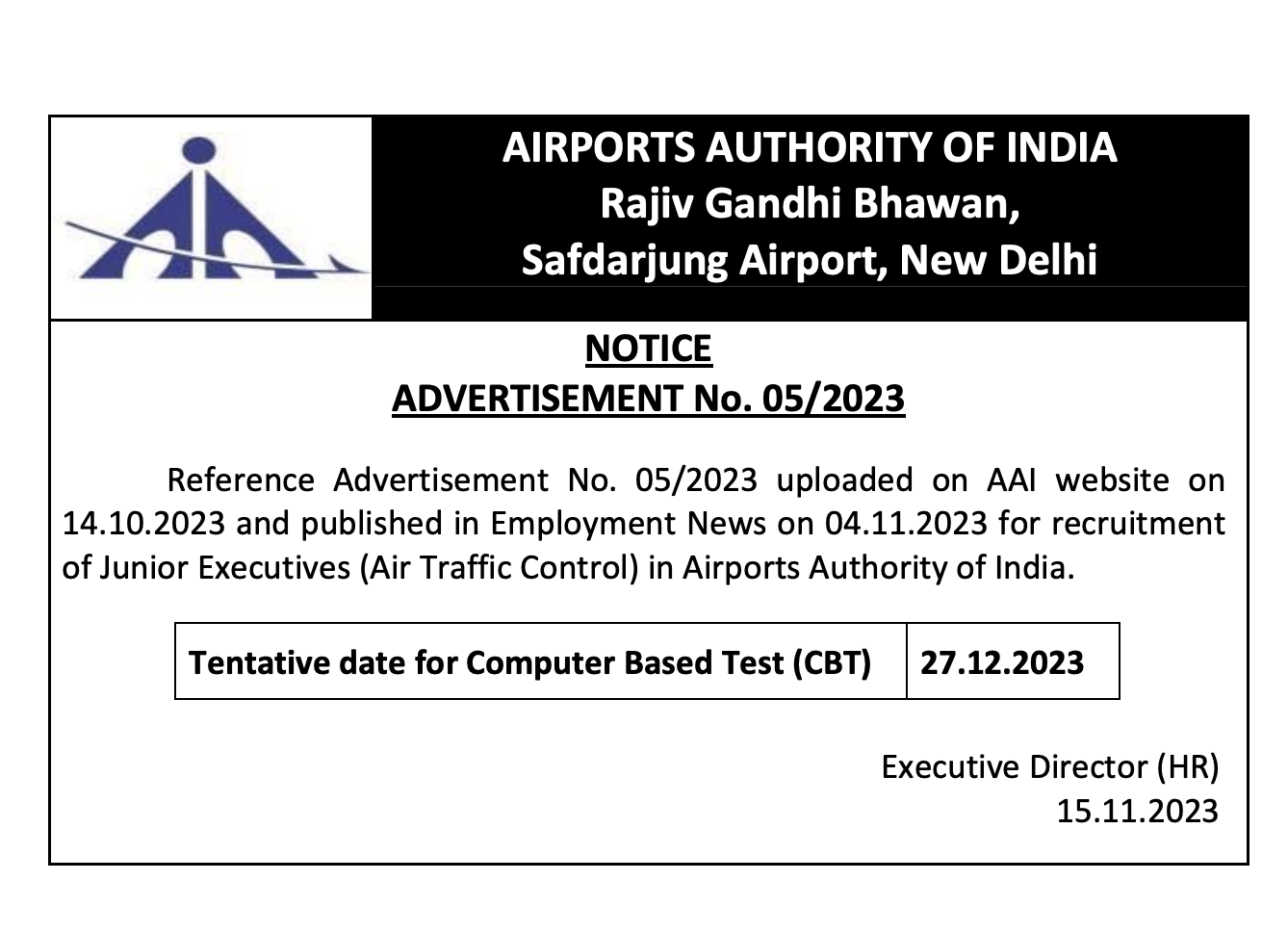 AAI ATC Exam Date 2023 Out For 496 Junior Executive Posts_3.1