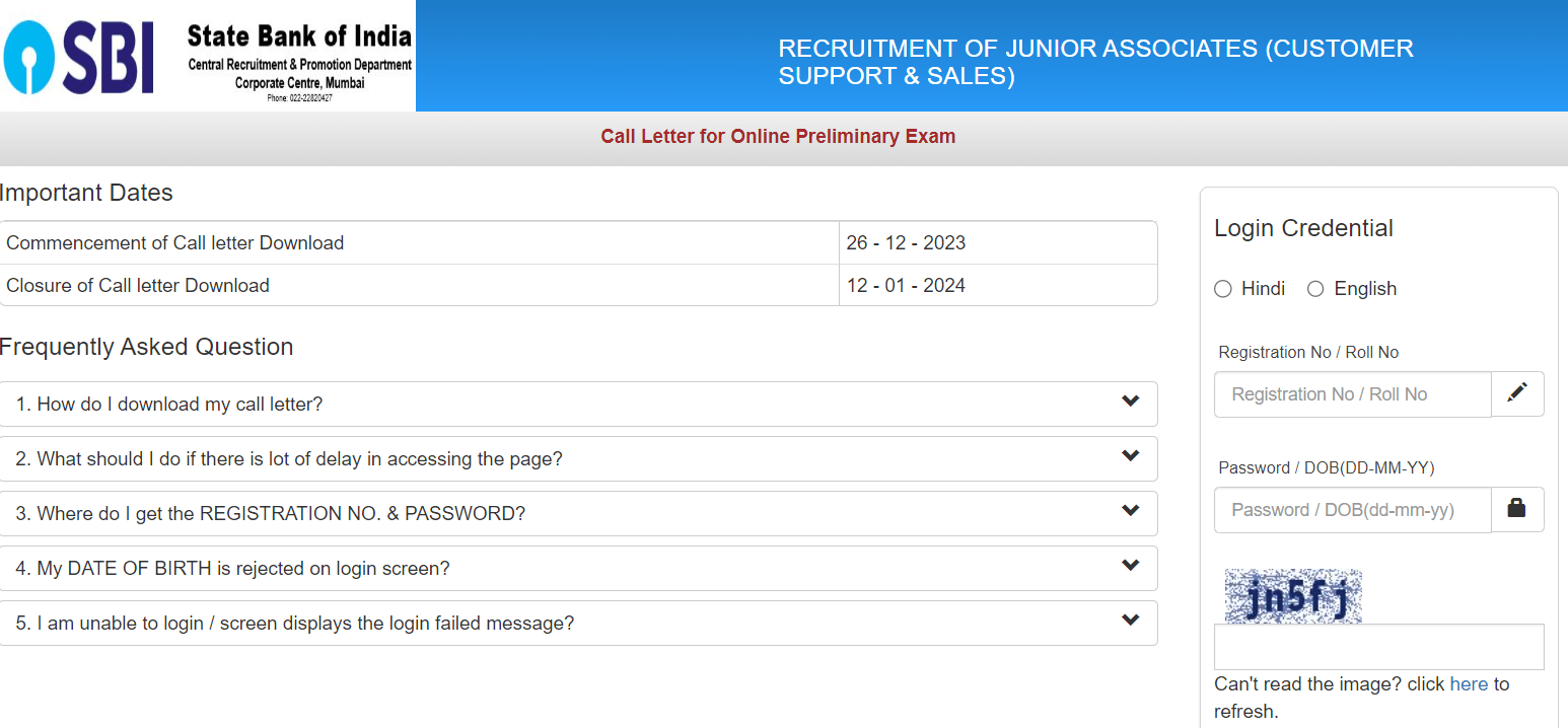 SBI Clerk Prelims Admit Card 2023 Out For JA, Download Link_3.1