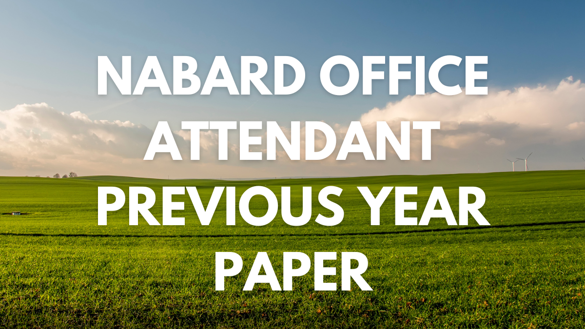 NABARD Office Attendant Previous Year Paper