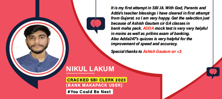 Nikul Lakum Cracked SBI Clerk Exam