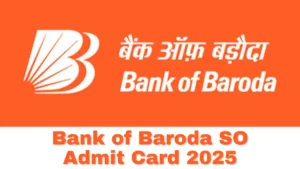 Bank of Baroda SO Admit Card 2025