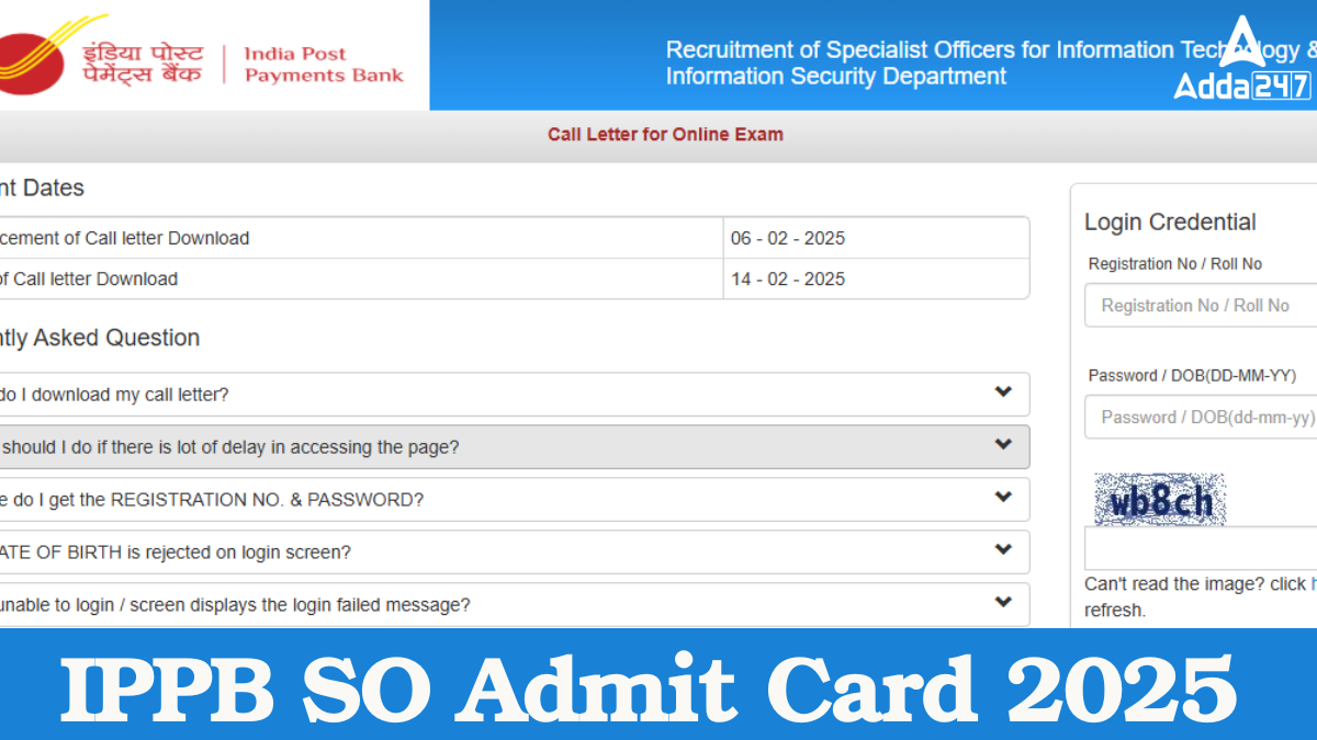 IPPB SO Admit Card 2025