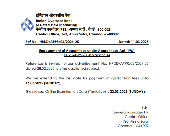 IOB Exam Date 2025 Out: इंडियन ओवरसीज बैंक अप्रेंटिस परीक्षा तिथि 2025 जारी, इन तारीखों पर होगी परीक्षा | Latest Hindi Banking jobs_3.1